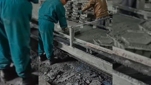 安徽水泥预制块布料成型机器设备生产现场